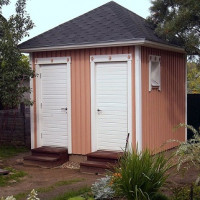 The design of the country toilet with shower: the choice of the scheme and instruction on the construction