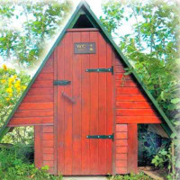 Drawings of a country toilet like a hut: typical schemes and an overview of construction nuances