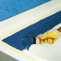 DIY-badschildering met epoxy-email en vloeibaar acryl