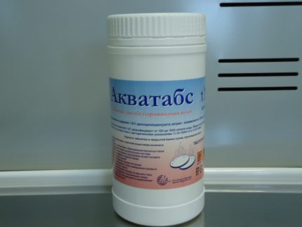 Aquatabs - chlorine-containing tablets