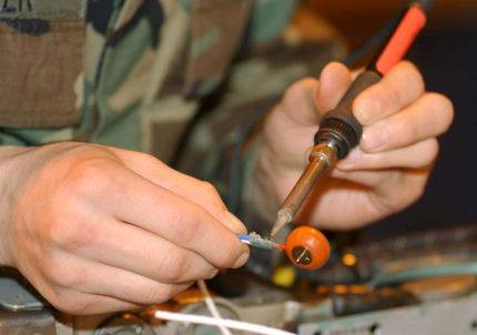 Soldering iron for pump repair