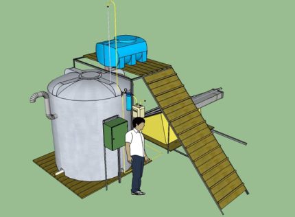 Installatie voor het verwerken van mest tot biogas