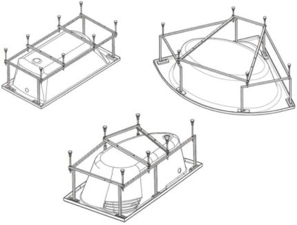 Acrylic bathtub frames