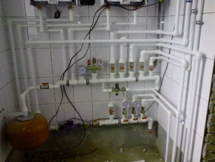 Gas boiler piping