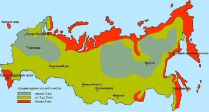 Recursos de energia eólica da Rússia