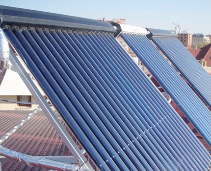 Solar collector for a private house heating system