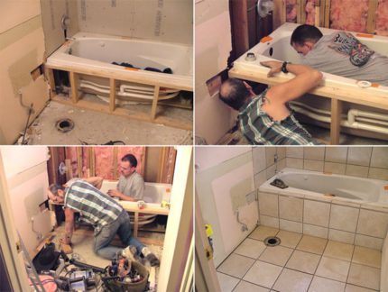 DIY bath installation sequence