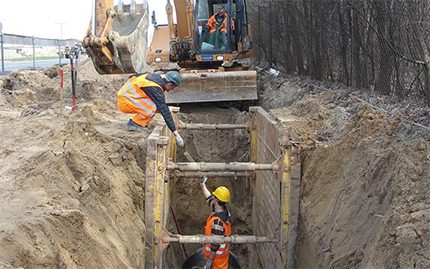 Mounting the walls of the pit