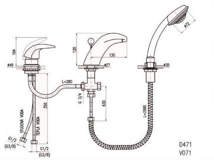 Ordningen med mortise mixer til badet