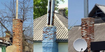 Chimney from asbestos-cement pipes