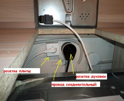 Outlet at the back of the oven