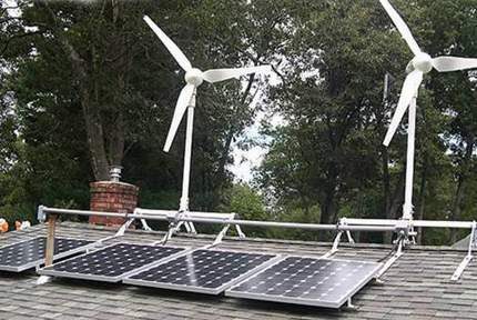 Energía solar y molinos de viento