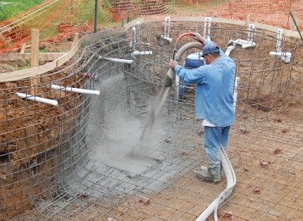 Concrete spraying