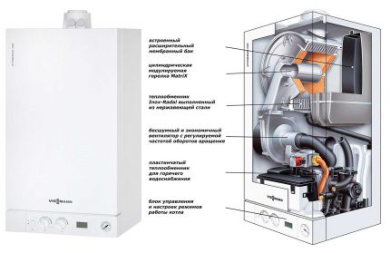 The device of a wall gas boiler for installation