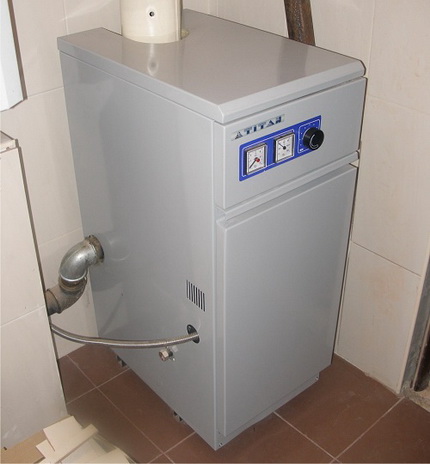 Installation of a floor gas boiler