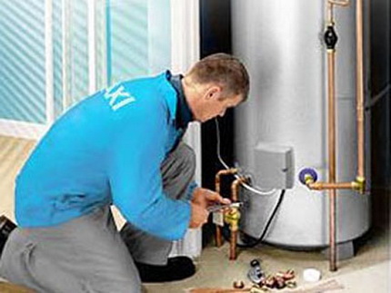 Installation of a floor gas boiler