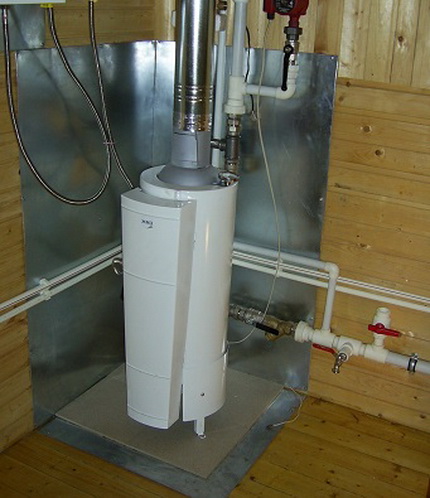 Installation of a floor gas boiler