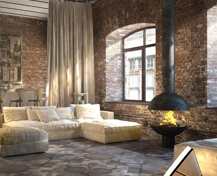 Loft tarzı ve ısıya dayanıklı tuğla