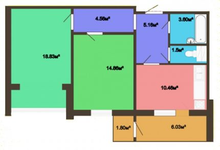 Regim d'apartaments de 2 habitacions