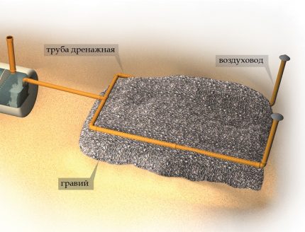 Dispositif de filtration sur le terrain pour la fosse septique taupe