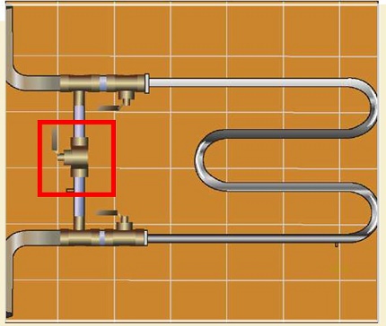 Làm thế nào để kết nối một đường ray khăn nóng với riser thông qua một đường vòng