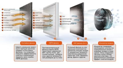 O esquema de funcionamento do sistema de limpeza fina