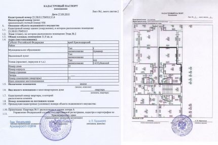 Cadastral passport