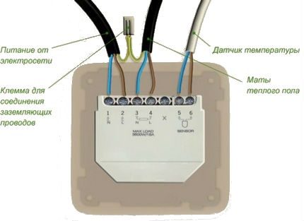 Wiring diagram in the socket