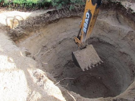 Poço de escavação para fossas sépticas