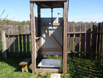 Douche d'été à la campagne