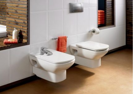 Op bidet gemonteerd model