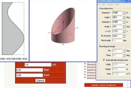 Programme de calcul d'angle de coupe de tuyau