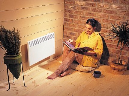 Wall convector sa loob ng loft interior