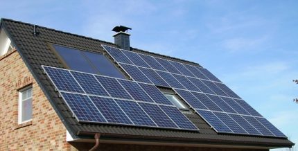 Solar panels on the roof