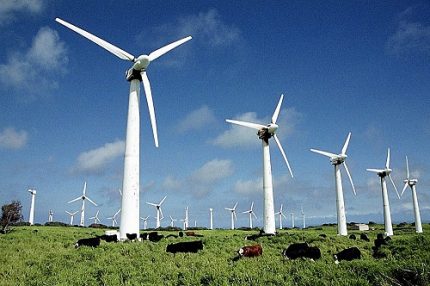 Windgeneratoren op het veld