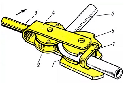 Manual pipe bender for bending metal pipes