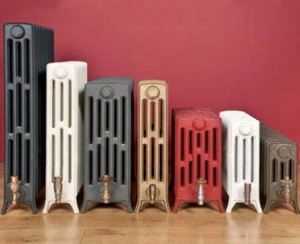 Radiator besi tuang berbilang lajur