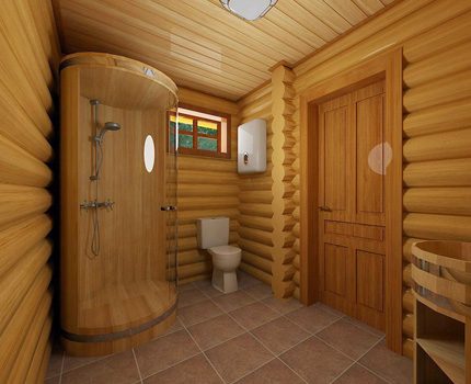 Douche en bois