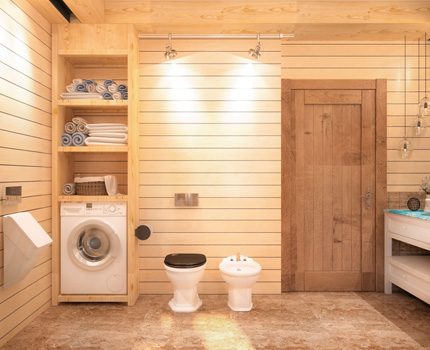 Wooden bathroom