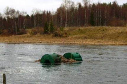 Mini hydroelectric power station on the river