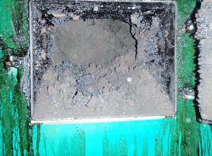 Soot in a pellet boiler