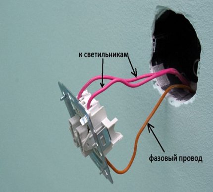 Luminaire installation diagram