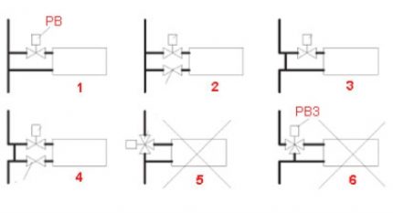 Aansluitschema in een enkel leidingsysteem