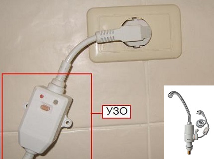 RCD of a flow heater