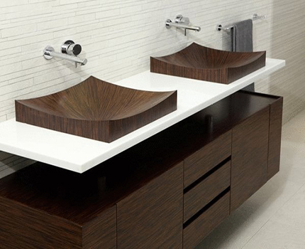 Lavabo vasque en bois