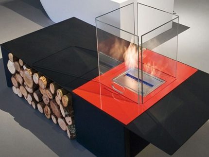 Glassskjerm for ecofireplace