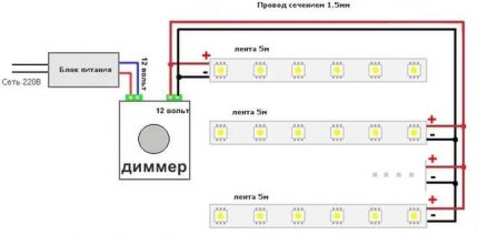 LED-lampans anslutningsdiagram