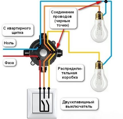 แผนภาพการเดินสายสองปุ่ม