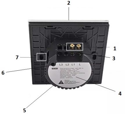 Elementos del interruptor táctil