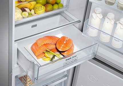 Área de frescura autónoma en el refrigerador Samsung